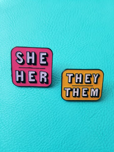 She/Her Pronoun Pin